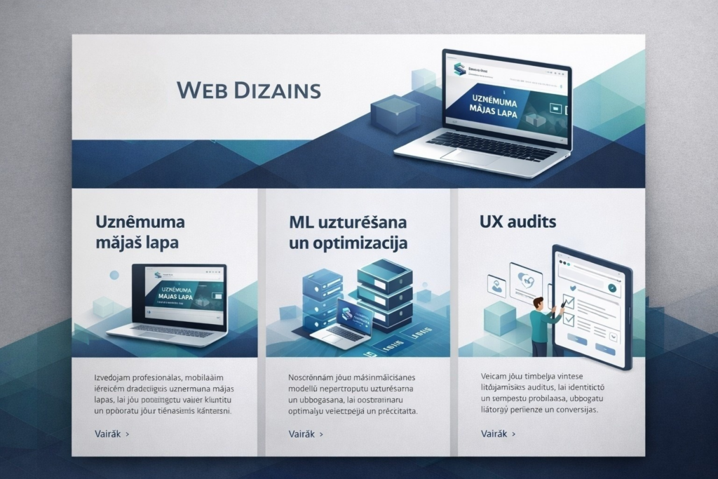 Uzņēmuma mājas lapa ML uzturēšana un optimizācija UX audits